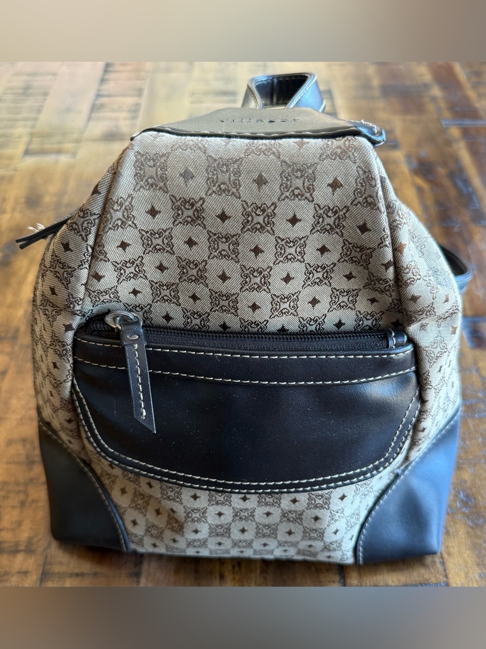 Villager 90s Triangle Backpack Sling | Beige | Dark Academia | Like New